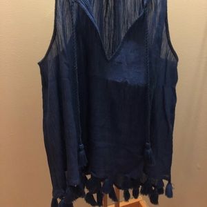 EUC Lilly Pulitzer Roxi Top in Blue Crush